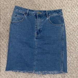 Light wash jean skirt